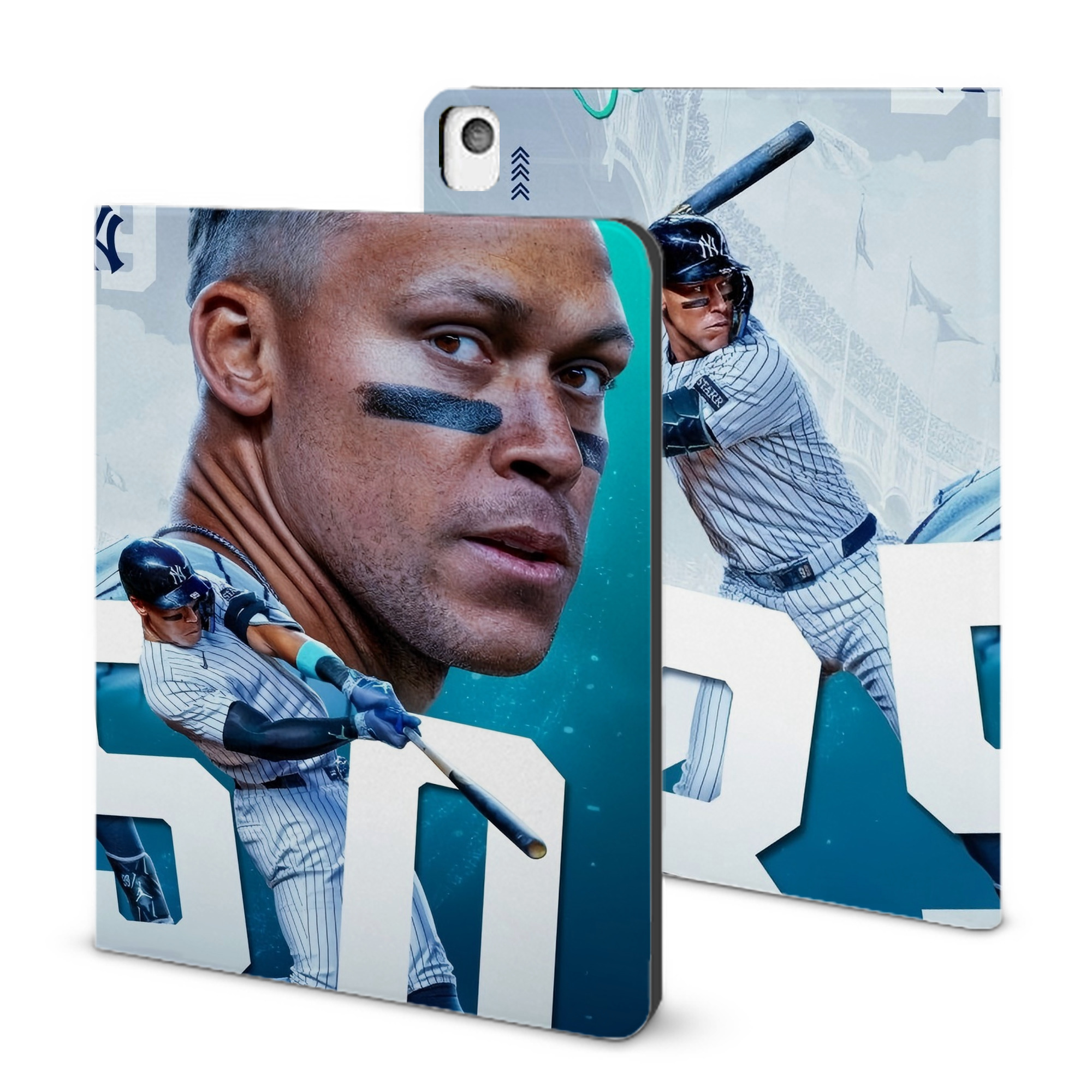 Aaron Judge's 350th Career Home Runs IPad Book-Style Case With Pencil Slot – Slim PU & TPU Cover – Full Protection, Precise Fit, Water & Scratch Resistant